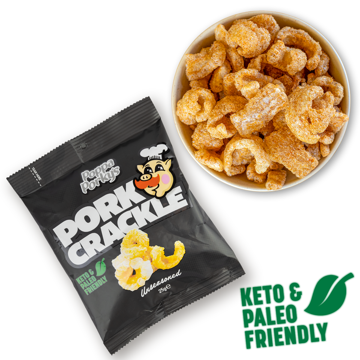 Keto & Paleo Pork Crackle - Unseasoned - 100% Natural