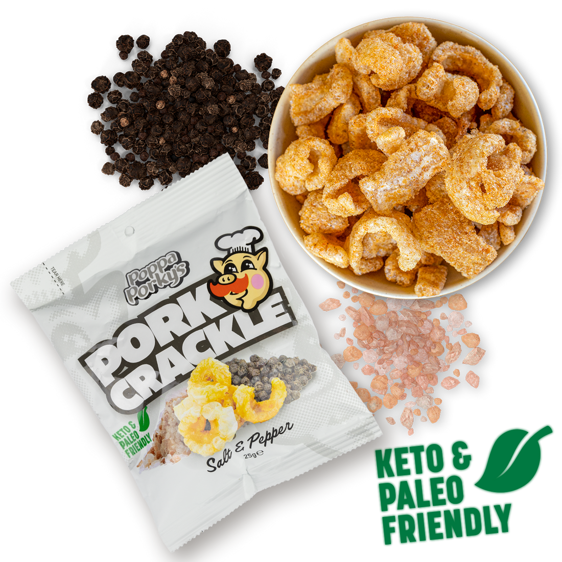 Keto &amp; Paleo Pork Crackle - Salt &amp; Pepper